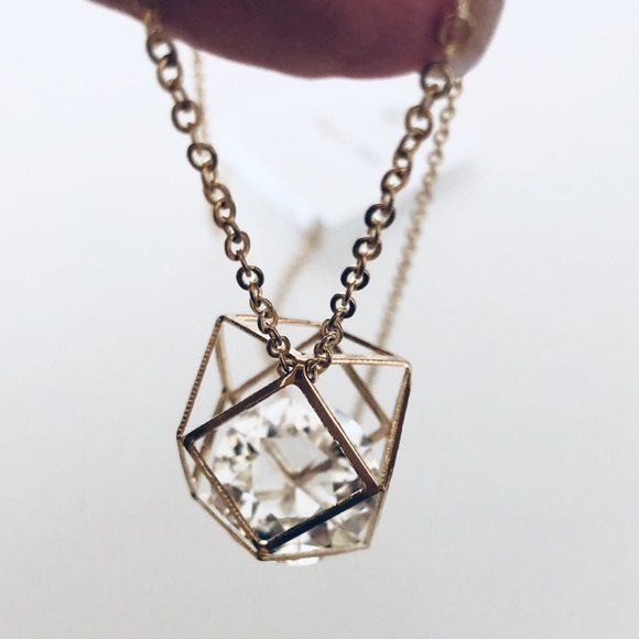 XLong rosegold toned necklace with crystal detail - Picture 1 of 7